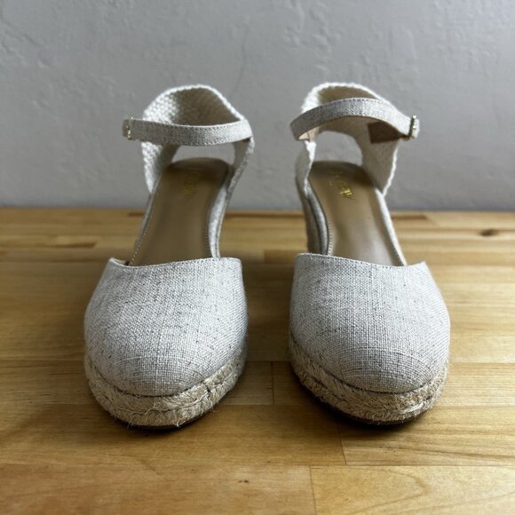 J.Crew Factory‎ Ankle-strap Espadrille Wedges Sandal Closed Toe Shoes Size 6.5 - Picture 4 of 11